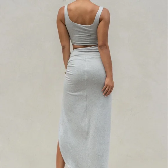 🆕JLUXLABEL GREY TAKE YOU THERE MAXI SKIRT SIZE: SMALL NWT - Picture 15 of 16